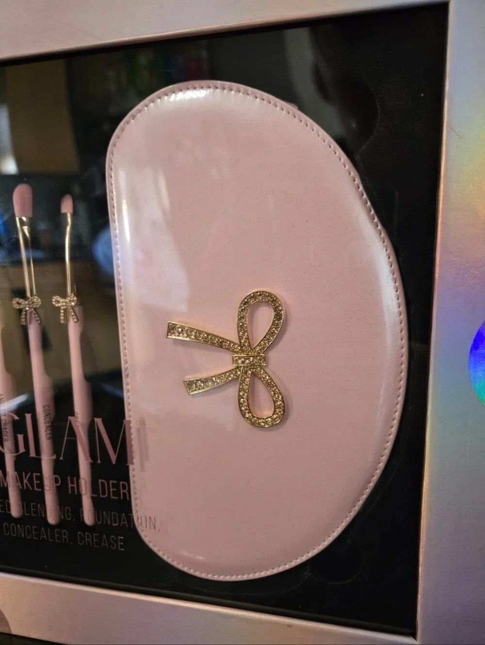 Pink Glitz & Glam 8 Pc Makeup Brush Set Rhinestone